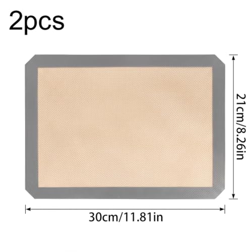 2PCS Silicone Baking Mat, Non Stick Reusable Baking Sheet for Oven – Cookie Candy Making Pastry Rolling Heat Resistant Silicone Mats for Baking, Red, 12 x 8 Inches - color: Dark gray