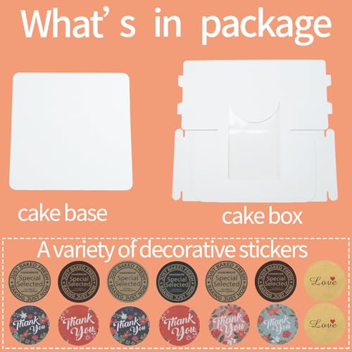 40 Pack 5x5x4 Inch Cake Boxes with Handles & Window