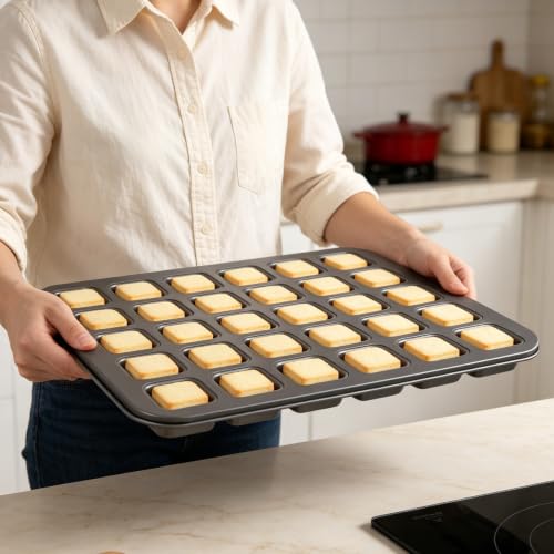 2 Pcs Mini Brownie Bites Pan with Dividers 48 Cavity