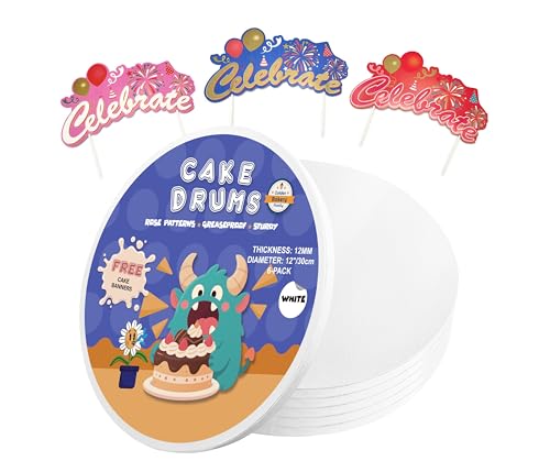 Cake Drums 12 Inch,12 Inch Cake Boards Round 1/2 Inch Cake Base 6 PCS - size: 12 Inch