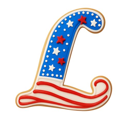Mighty Gadget Fancy Cursive Letter A to Z Cookie Cutter - 4" Tall Alphabet Baking Mold (Random Color) (L) - color: L
