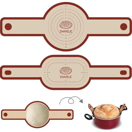 Silicone Bread Sling, Sourdough Transfer, Nonstick, 2 Pack Oval and Round - color: Red, size: 2 Pieces (Oval and Round)