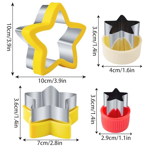 Star Cookie Cutters 4 Pcs - color: A- Yellow Red 4pcs