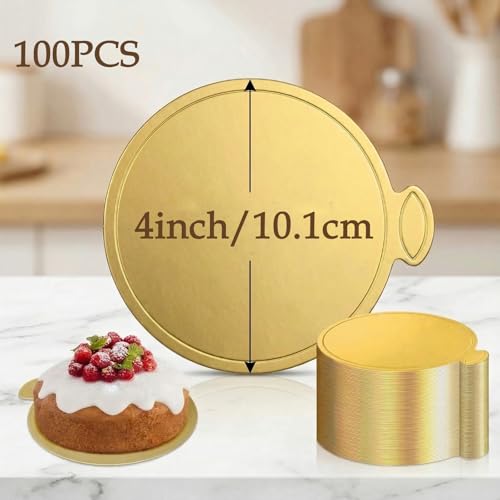 100PCS 4 Inch Cake Boards,10.1cm Mini Cake boards for Baking