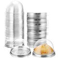 Patelai 150 Pcs Mini Cupcake Containers Clear Plastic Dome Boxes, Silver - color: Silver