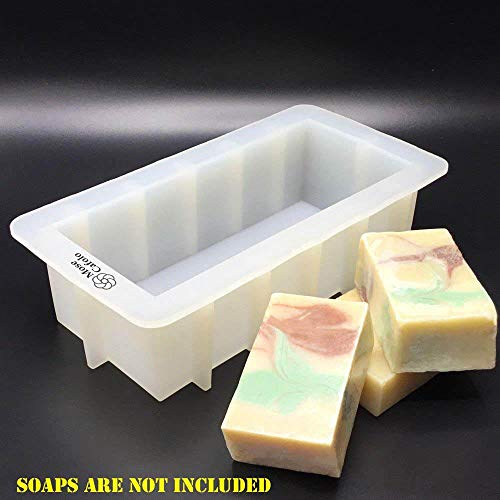 Large Loaf Soap Mold Thick Lip Silicone Rectangular 40oz DIY Swirl Tool - color: 8" Rectangular