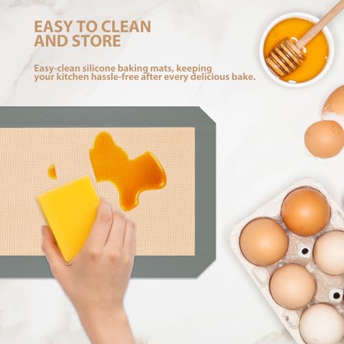 Silicone Baking Mat, Reusable Silicone Oven Baking Sheet - color: Gray
