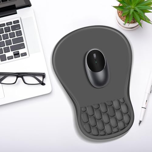 YIWEI Ergonomic Mouse Pad with Wrist Rest for Carpal Tunnel Pain Relief - color: Dark Gray
