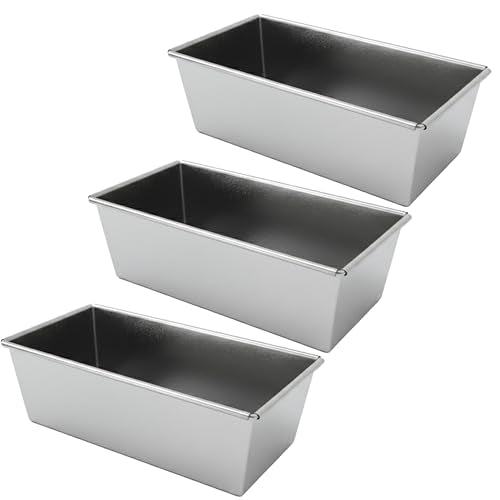 3 Pcs Nonstick Loaf Pans, 7.1 x 3.4 Inch Small Rectangle Baking Pans
