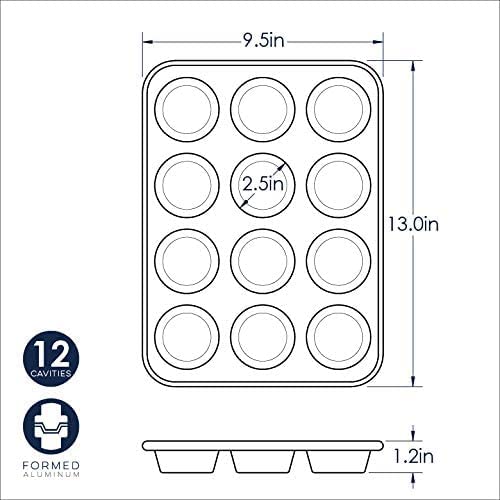 Nordic Ware Natural Aluminum Commercial Muffin Pan, 12 Cup - size: 12-Cavities, style: 12-Cavities Standard