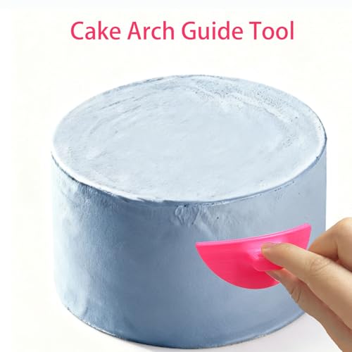 2 PCS Cake Arch Guide Tool, Cake Piping Guide Tool, Ruffle Guide Stencil, Cake Decorating Tools, Cake Ruffle Marker for 6"-10" Cakes - size: Small