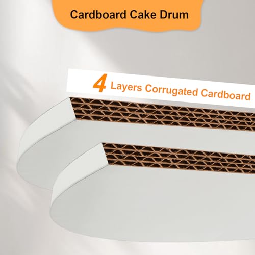 12 PCS Cake Drums 12 Inch Round, 1/2 Inch Thick Cake Boards, Food-Grade White Cardboard Cake Bases for Layer Cakes, Weddings, Birthdays & Bakery Use - size: 12 Pieces 12 inch