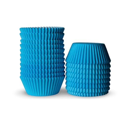 200 Paper Cupcake Liners, Muffin Liners or Baking Cups for Desserts, Muffins, Cupcakes and More Treats; Grease Proof, No Smell, Food Grade, Nut Serving Containers (Blue) - color: Blue