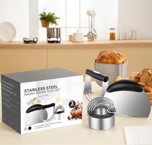 Pastry Cutter Biscuit Cutter Dough Cutters, Pastry Cutter Tool - color: 3 Pieces Black