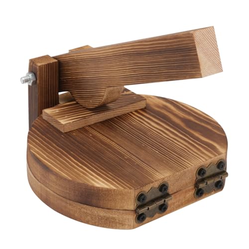 VOSAREA Wooden Dumpling Dough Presser Food Grade Dough Pressing Tool with Handle for Dumpling Wrappers Pastry Biscuits Easy Kitchen Use for Home Cooking