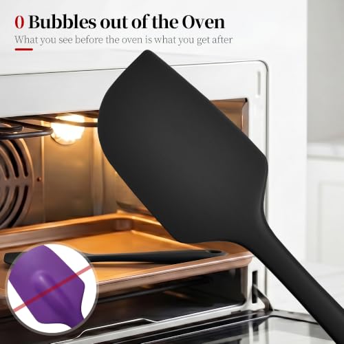 600ºF Heat Resistant Large Silicone Spatula for Baking, Black - color: Black, size: 11.34in - Large Spatula
