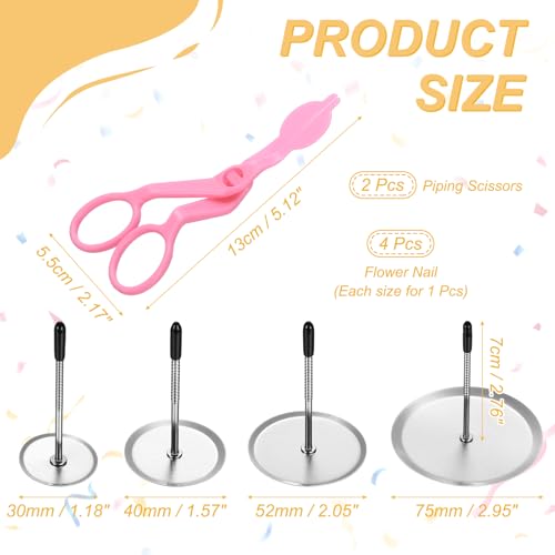 uxcell Cake Flower Nail Set Cake Decorating Tool Kit Pink - color: Pink