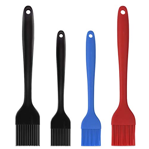 Hhyn Silicone Basting Pastry Brush Set 4 Pack, Multicolor - color: 4 Pcs Multicolor