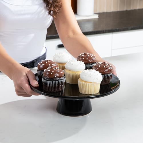 THE Cake Stand, 10 Inch Ceramic Pedestal Dessert Stand, Periwinkle - color: Periwinkle