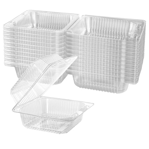 150 Count Clear Plastic Hinged Take Out Containers Clamshell Takeout Tray