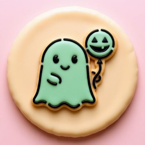 Reusable PYO Cookie Stencil Paint Your Own Custom Design Unique Cookies Stencils Creates Custom Coloring Pages Designs, Perfect for Kids, Parties, and Bakers. Detailed Designs. - style: Ghost