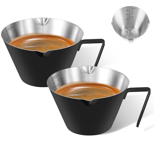 2 Pc Stainless Steel Espresso Shot Cups, 3.4oz/100ml, Black - color: 05_ Black 2pc