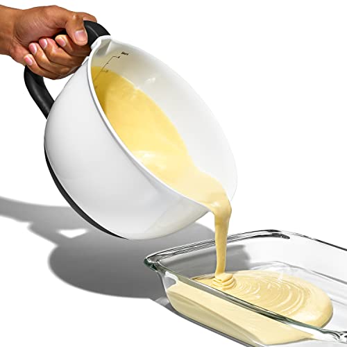 OXO Good Grips 4Qt BPA Free Plastic Batter Mixing Bow with Lid, White (Pack of 4) - size: 4QT (Pack of 4)