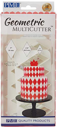 PME, Set of 3 Geometric Multicutters for Cake Design-Diamond XL-Size, Standard