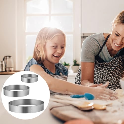 Ciieeo 3 pcs Oval Stainless Steel Cake Ring Molds Baking
