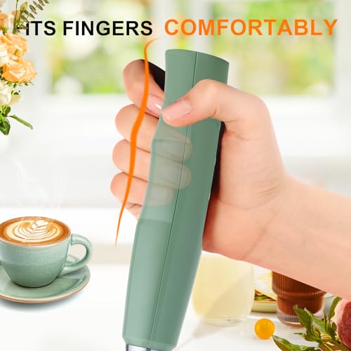 YUSWKO Handheld Milk Frother Wand for Coffee, Rechargeable Electric Whisk