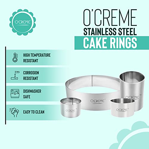 O'Creme Stainless Steel Cake Ring Mold for Baking, 6 x 3 Inch - color: 3" High, size: 6" Diameter