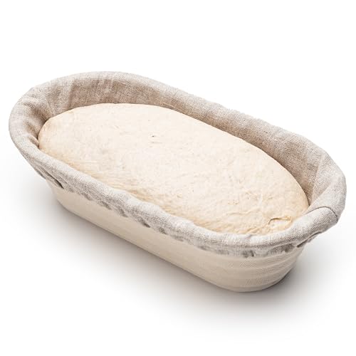 Brod & Taylor Batard Banneton Liner for Sourdough & Artisan Bread Baking – Proofing Liner Made From 100% Natural Linen (1-Pack) - size: Batard