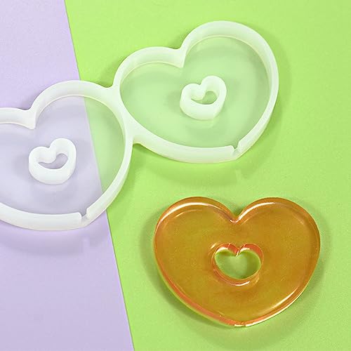 mostsom Silicone Lollipop Mold,Love Wings/Heart/Round Shape Mold,Cake Lollipop Fondant Mold,For Making Lollipop Chocolate Candy Cookie,Hard Candy,No Sticks 2PCS (Z Heart) - size: Z_ Heart