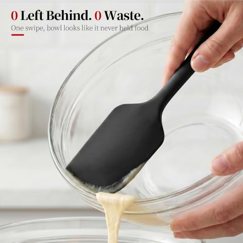 600ºF Heat Resistant Silicone Spatula Spoonula Set of 3, Black - color: (2) Black, size: 3 Spatulas
