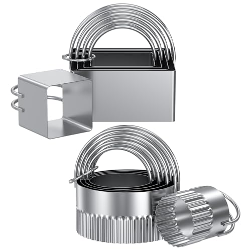 Biscuit Cutter Set of 10 pcs, Square and Fluted Cookie Cutter Set - size: 2 set