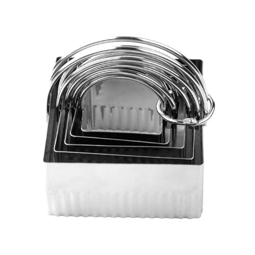 5Pcs Stainless Steel Cookie Cutters Set with Handle, 5 Sizes Baking Mould for Biscuits Scones, Easy Clean Dishwasher Safe(Square) - size: Square