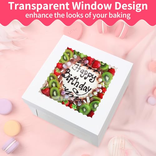 WINKIO Cake Boxes 10 inch, Cake Carrier Holder, Storage Transport Container - size: 10x10x8