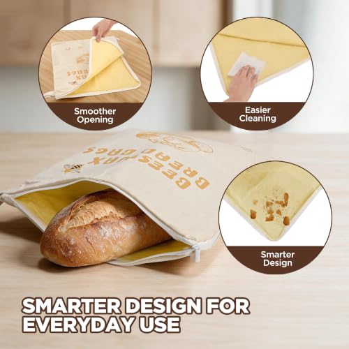Beeswax Bread Bags for Homemade Sourdough Bread,Reusable Storage Bag