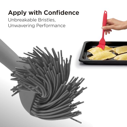 Kitchen Mama WaltzGrip Platinum Silicone Basting Pastry Brush, Metal Gray - color: Metal Gray