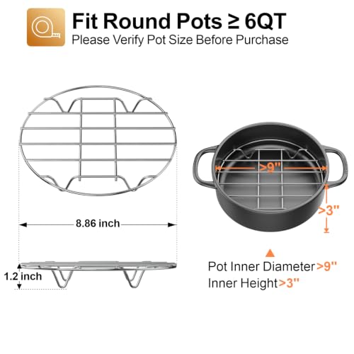 GSlife Instant Pot Trivet Rack - Steamer Rack, 9 Inch, for 6/8 Qt Cooker - size: 9 Inch