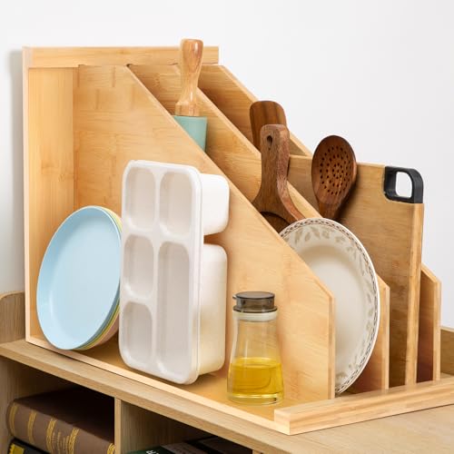 Upgraded Tray Dividers for Cabinets,15in Hx22in Dx12in W, Kitchen Cabinet Tray Divider for Pans, Lids, Pot And Pan, Cookie Sheet. with 3 Dividers,Keeping The Kitchen Organized（1） - size: 1