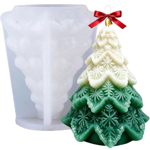 4.2 Inches Christmas Candle Molds, Christmas Tree Silicone Molds - color: 1 Pcs Christmas Tree Silicone Molds