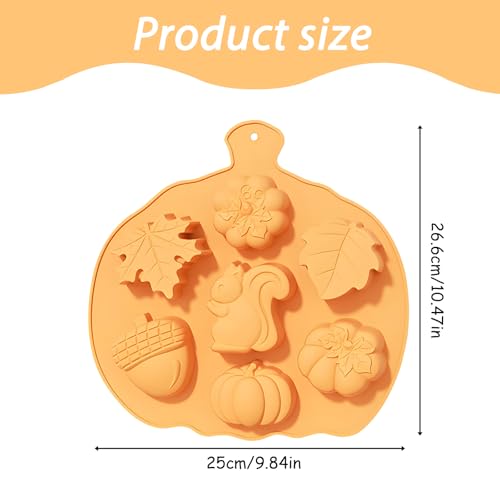 Fall Silicone Molds for Chocolate Candy Soap, Set of 2 - color: Orange-QY357