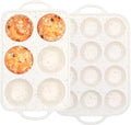 Silicone Muffin Pan with Metal Reinforced Frame - Mini Muffin Pan for Homemade Muffins, Cupcakes, and Bread, Oven and Dishwasher Safe - Set of 2, 6-Cup and 12-Cup - size: Jumbo+Standard