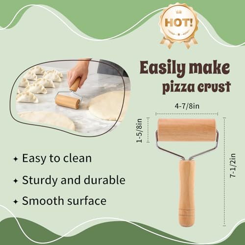 Small Wooden Rolling Pin for Baking, 7 Inch Mini Dough Roller, Non Stick Pizza Roller for Pastry Cookie Tortilla Dumpling Fondant Pie Crust Pasta (GMZ-T) - size: GMZ-T