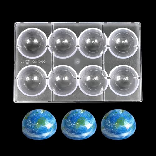 Semi-Sphere Chocolate Mold Polycarbonate Hemisphere Mold for Chocolate Making, Candy, Baking, Ice Cube, Soap 2.36inch Diameter (D_Semi-Circle) - size: D_Semi-Circle