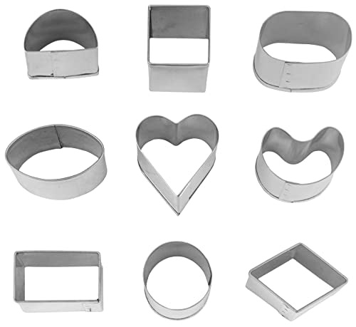 O'Creme Set of 9 Stainless Steel Food Cutters in Assorted Shapes - style: Assorted
