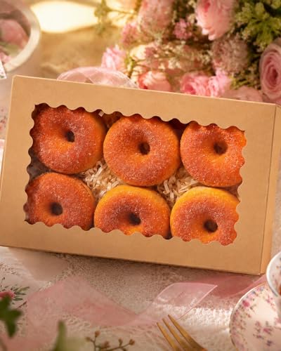 qiqee Auto-pop up Bakery Box with Window 9"x6"x2.5" 150Pcs Bakery Box Brown - color: 9x6x2.5, 150Pcs, Brown