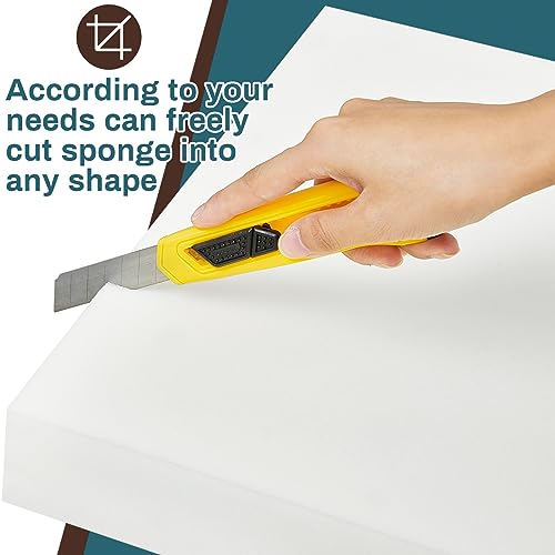 Frienda 6 Pack 2 x 20 x 20" High Density Foam Cushion 2.2 Density, 50 Ild - size: 2 x 20 x 20"