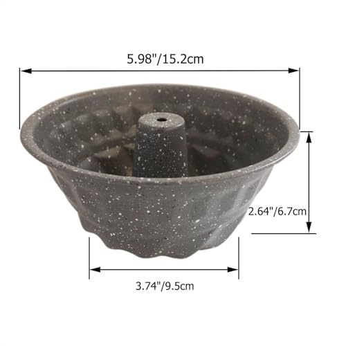 6 Inch Fluted Tube Cake Pan, Carbon Steel Small Ring Mold, Grey - color: 6 Inch - Gray - Fluted